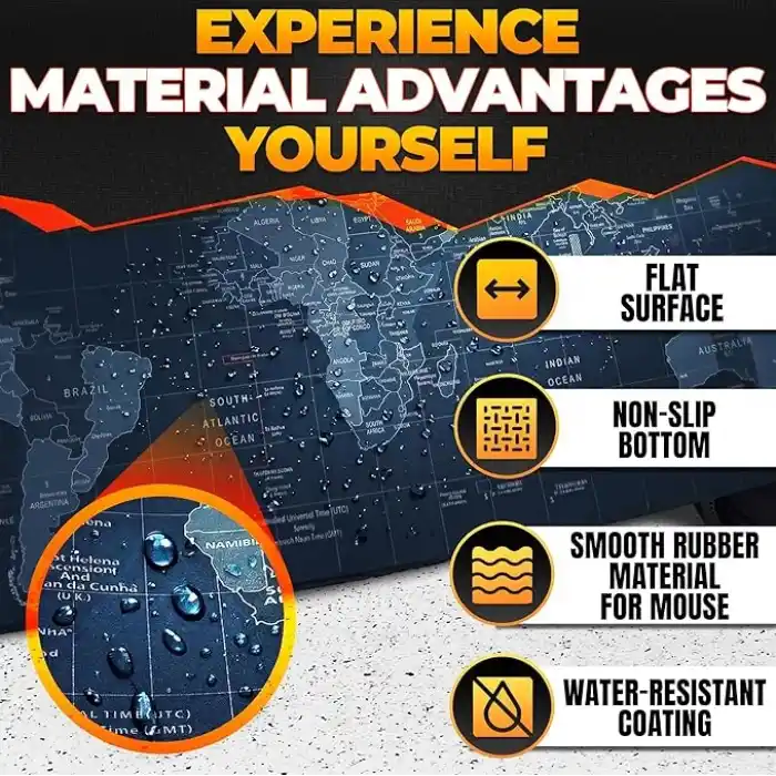 World XXL Profesyonel Ekstra Büyük Mouse Pad ve Bilgisayar Oyunu Mouse Mat Oyun Klavyesi Kaymaz Mouse Padler Masa için 89,9 cm x 39,9 cm Ev Ofis Masa Pedi Klavye ve Oyun Pedi için Fare Altlığı
