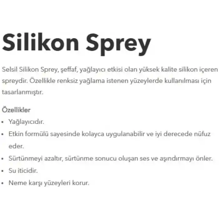 Selsil Silikon Sprey 500 ml