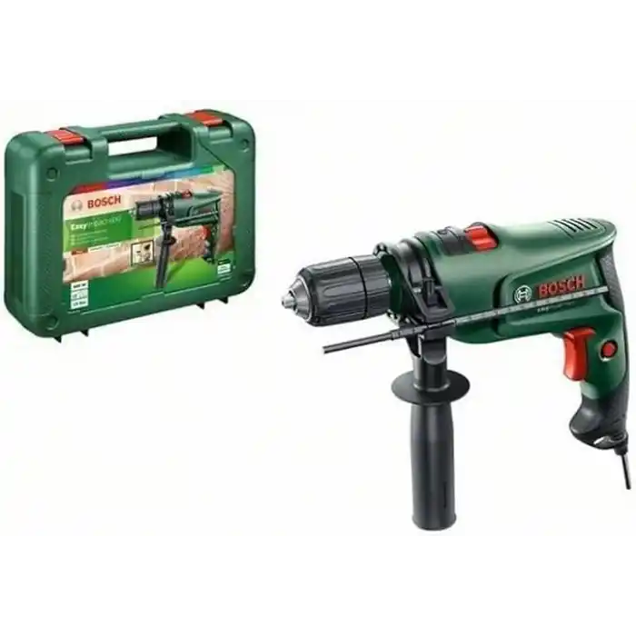 Bosch Darbeli Matkap EasyImpact 600, 600 W, Takım Çantası Dahil, Elektronik Hız Kontrolü, Ergonomik, 1.7 Kg, Yeşil