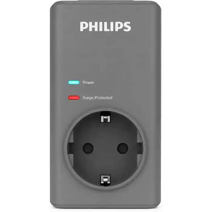 PHILIPS CHP7010G/10 1140 Joule Tekli Akım Korumalı Priz, Gri