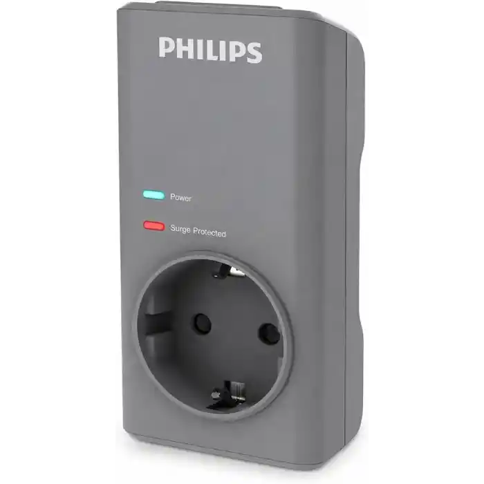 PHILIPS CHP7010G/10 1140 Joule Tekli Akım Korumalı Priz, Gri