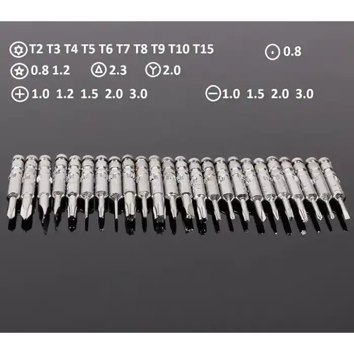 Orret Home 25 Parça Hassas Tornavida Seti, Deri Çantalı, Krom-Vanadyum Çelik, PC/Laptop/Telefon/Gözlük Tamir Seti, Torx/Düz/Yıldız Uçlu