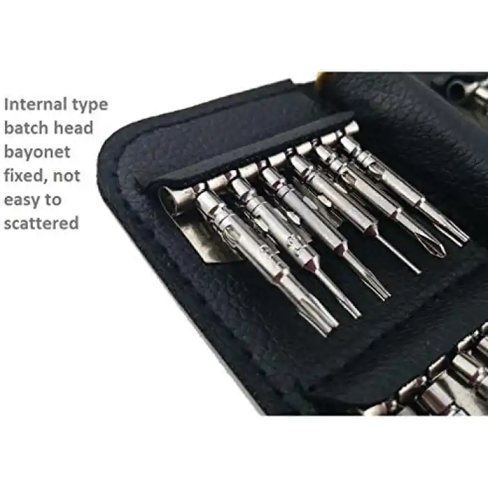 Orret Home 25 Parça Hassas Tornavida Seti, Deri Çantalı, Krom-Vanadyum Çelik, PC/Laptop/Telefon/Gözlük Tamir Seti, Torx/Düz/Yıldız Uçlu