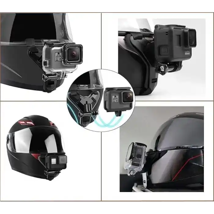 Coverzone Aksiyon Kamera ve Telefon Tutucu Kask Aparatı Gezi Seyahat ve Sürüşlerde Kullanmak için Cep Telefonu Kask Tutucu (Tüm modeller İle Uyumlu) X001
