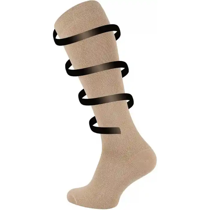 Uçuş & Seyahat Çorabı – Unisex Diz Altı Kompresyon Çorabı – Varis ve Dolaşım Desteği – Tekli – 35-38/39-42/43-46
