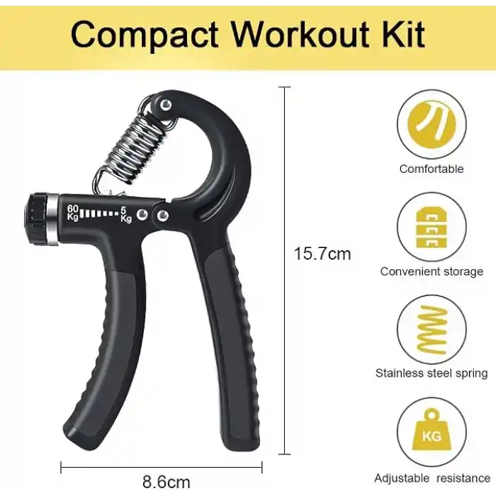 Vicloon 5 Parça Set Kavrama Güçlendirici, 5-60 kg Ayarlanabilir El Kavrama Güçlendirici, Monitörlü, Parmak Sedyesi, Stres Giderici Kavrama Topu, Sporcular ve Müzisyenler için