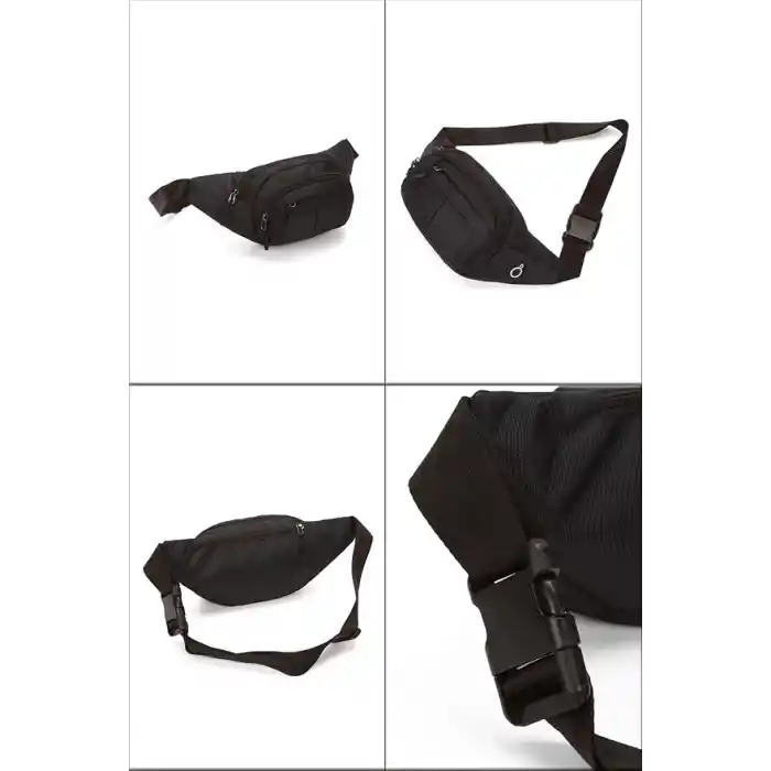 Av A Dos Siyah Unisex Suya Dayanıklı Çapraz Askılı Omuz Bel Çanta Günlük Yürüyüş Koşu Outdoor Çanta