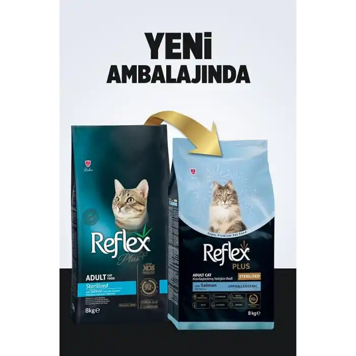 REFLEX PLUS Yetişkin 34/12 Somonlu Kedi Maması 8 Kg