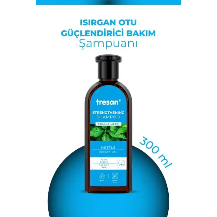 Tresan Dökülme Karşıtı Isırgan Otu Güçlendirici & Canlandırıcı Yağlı Saçlar için Şampuan (1 x 300 ml)