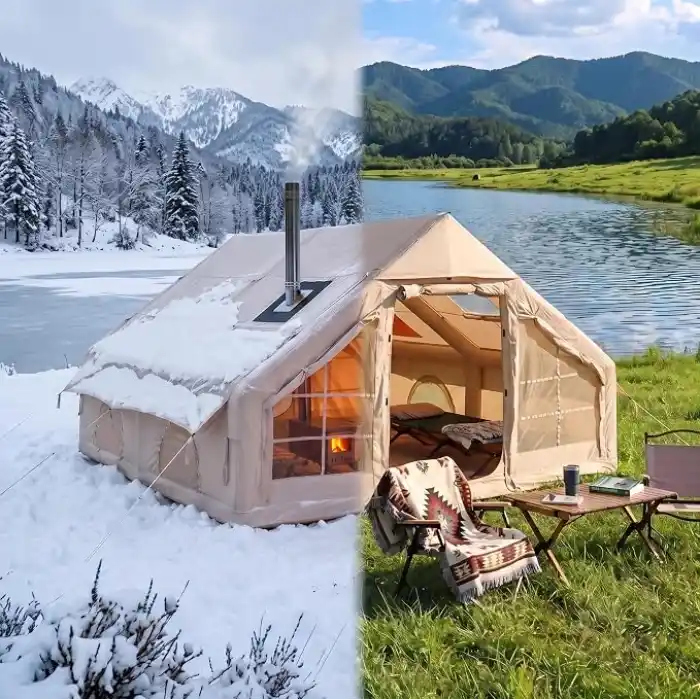 PİKAS Rovos 12 Kişilik XXL Şişme Kamp Çadırı | 4 Mevsim Büyük Aile Çadırı | Su Geçirmez Oxford Kumaş | Kamp, Glamping ve Outdoor Çadırı