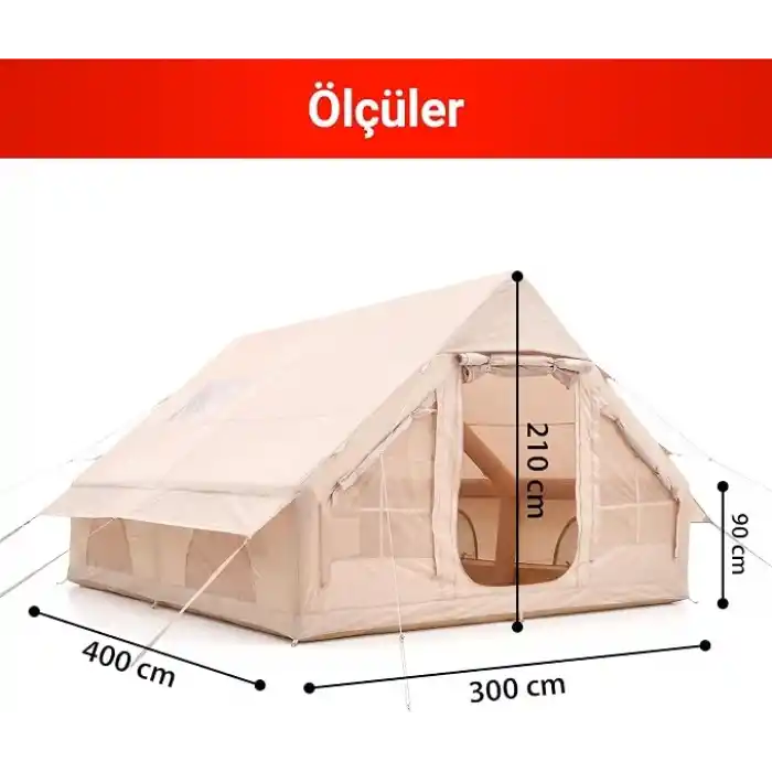 PİKAS Rovos 12 Kişilik XXL Şişme Kamp Çadırı | 4 Mevsim Büyük Aile Çadırı | Su Geçirmez Oxford Kumaş | Kamp, Glamping ve Outdoor Çadırı