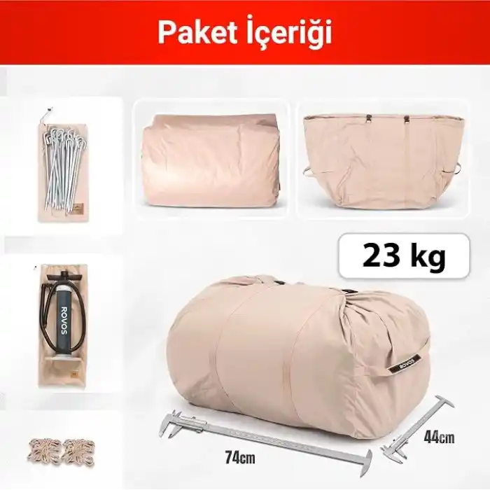 PİKAS Rovos 12 Kişilik XXL Şişme Kamp Çadırı | 4 Mevsim Büyük Aile Çadırı | Su Geçirmez Oxford Kumaş | Kamp, Glamping ve Outdoor Çadırı