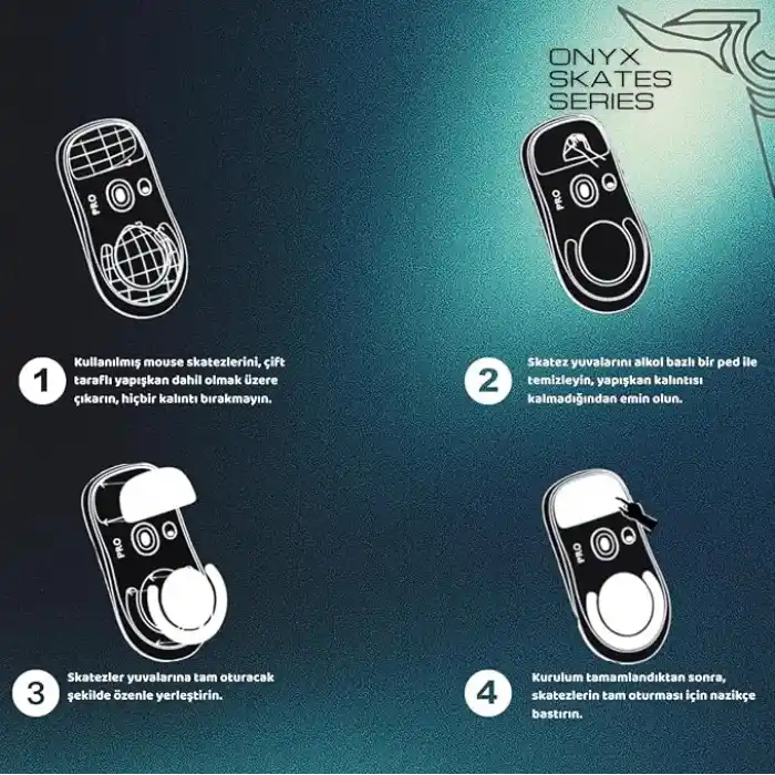 Klasse Onyx Mouse Skate (Logitech G Pro X Superlight 2 ile uyumlu Skatez)