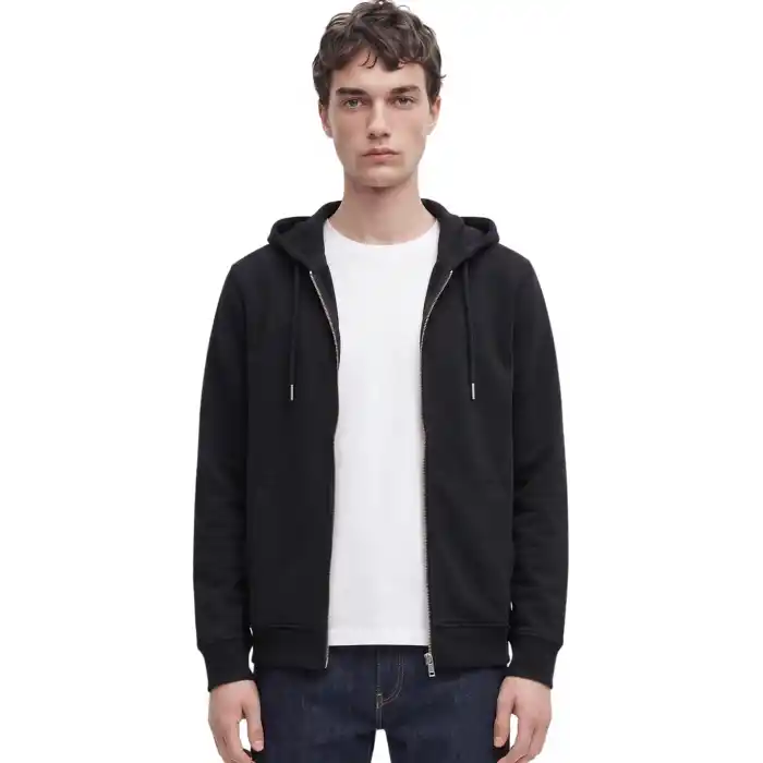 Anthony Jackson Erkek Kapüşonlu Fermuarlı Sweatshirt ONYX