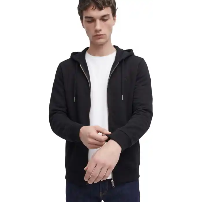 Anthony Jackson Erkek Kapüşonlu Fermuarlı Sweatshirt ONYX