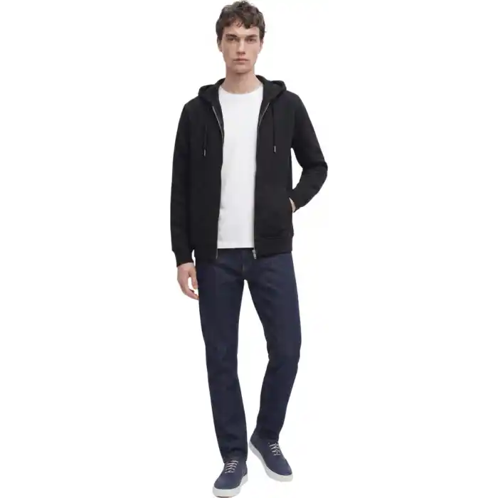Anthony Jackson Erkek Kapüşonlu Fermuarlı Sweatshirt ONYX