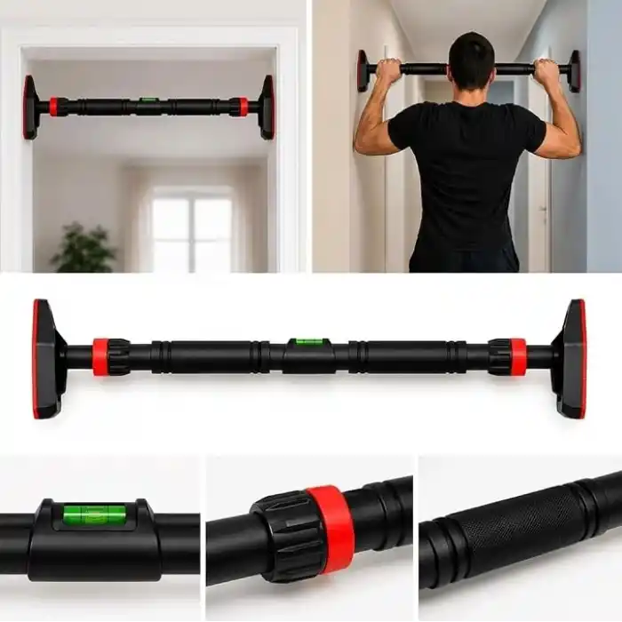 Vidasız Montaj Barfiks Aleti 92-120 Cm Arası - Ayarlanabilir Barfiks Demiri, Kapı Barı ve Çekme Barı, Dayanıklı Çelik Yapı, Barfiks Çubuğu, Üst Vücut Egzersizi, Fitness,Barfix, Barfiks Barı