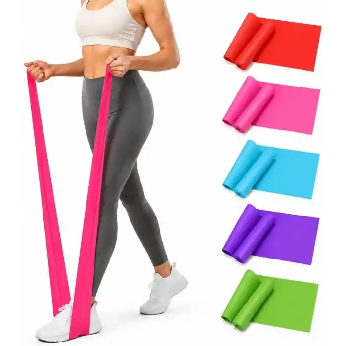 Orret Home 150 cm Pilates Bandı, Hafif Sertlik Egzersiz Bandı, Esnek Latex Direnç Lastiği, Yoga Fitness Fizik Tedavi Esneme ve Kuvvet Antrenmanı İçin Taşınabilir Spor Bandı (ASORTİ RENK)