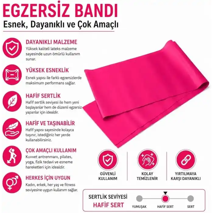 Orret Home 150 cm Pilates Bandı, Hafif Sertlik Egzersiz Bandı, Esnek Latex Direnç Lastiği, Yoga Fitness Fizik Tedavi Esneme ve Kuvvet Antrenmanı İçin Taşınabilir Spor Bandı (ASORTİ RENK)