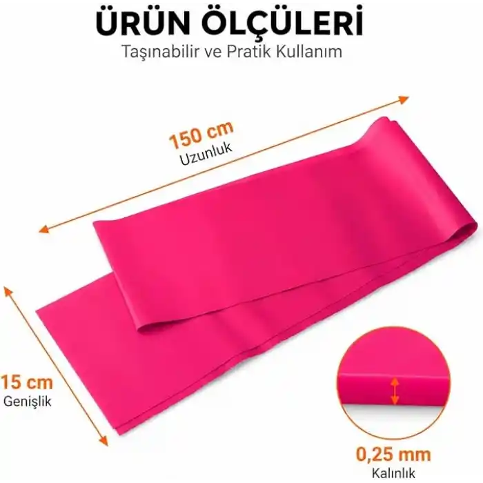 Orret Home 150 cm Pilates Bandı, Hafif Sertlik Egzersiz Bandı, Esnek Latex Direnç Lastiği, Yoga Fitness Fizik Tedavi Esneme ve Kuvvet Antrenmanı İçin Taşınabilir Spor Bandı (ASORTİ RENK)