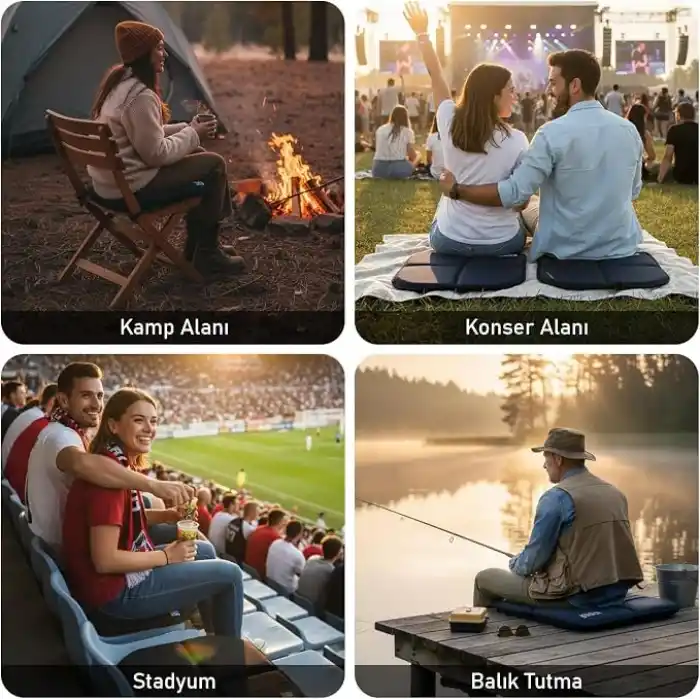 Haegs Outdoor Oturma Minderi, Kamp Matı, Yürüyüş, Stadyum ve Seyahat İçin Katlanabilir Su Geçirmez Oxford Kumaş Termal Oturma Minderi,