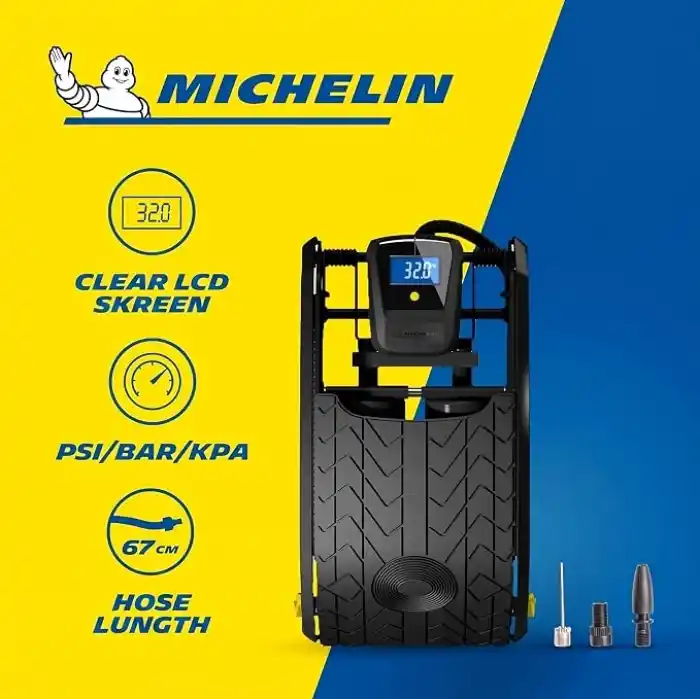 Michelin MC12209 Dijital Basınç Göstergeli Çift Pistonlu Ayak Pompası