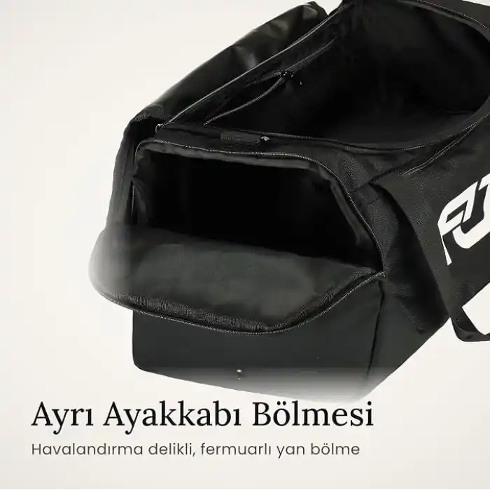 Anthony Jackson Ayakkabı Bölmeli Spor, Gym ve Seyahat Çantası Montreux (Siyah, M (60 L))