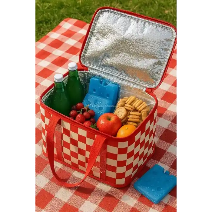 Busstier 25 Lt Termos Çanta, 33x22x22 cm Piknik ve Kamp Soğutucu Çanta, Suya Dayanıklı İç Kaplama, Geniş Hacimli Taşınabilir Soğuk Tutucu, Fermuarlı Kapaklı, İzolasyonlu Beslenme Çantası