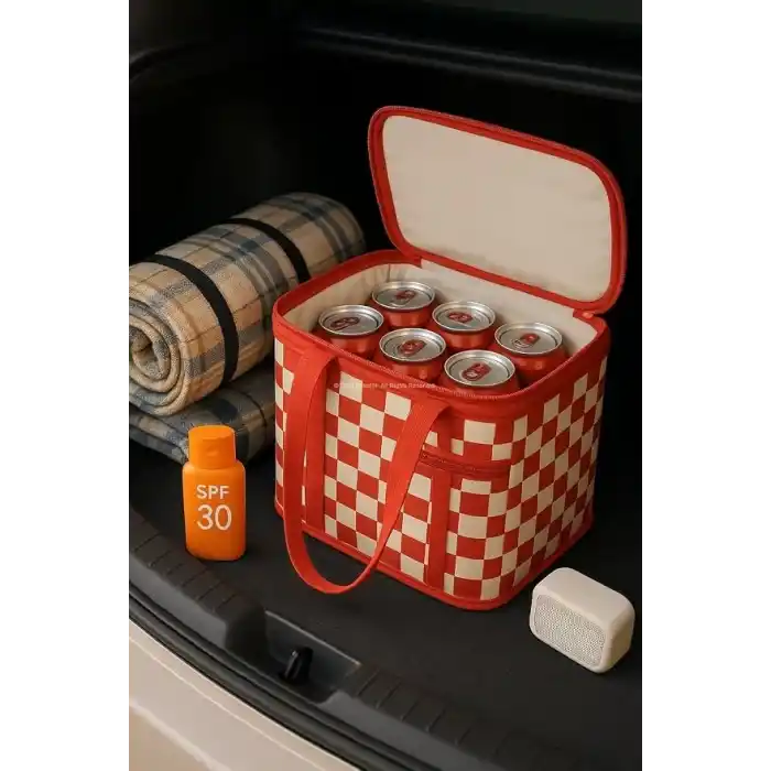 Busstier 25 Lt Termos Çanta, 33x22x22 cm Piknik ve Kamp Soğutucu Çanta, Suya Dayanıklı İç Kaplama, Geniş Hacimli Taşınabilir Soğuk Tutucu, Fermuarlı Kapaklı, İzolasyonlu Beslenme Çantası