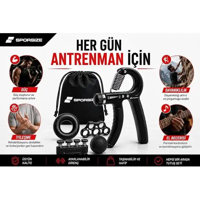 Sporsize El Yayı, El Sıkma ve Bilek Güçlendirici Set, 10-60 kg