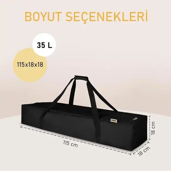 Haegs Taşıma Çantası, İnce Uzun Çok Amaçlı Alet Tripod Olta Çantası, Fermuarlı Dayanıklı, Kamp Malzemeleri Saklama Çantası, 35L (115 x 18 x 18 cm) Siyah