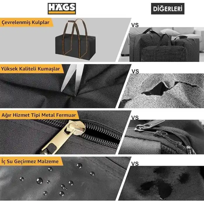 Haegs Taşıma Çantası, İnce Uzun Çok Amaçlı Alet Tripod Olta Çantası, Fermuarlı Dayanıklı, Kamp Malzemeleri Saklama Çantası, 35L (115 x 18 x 18 cm) Siyah