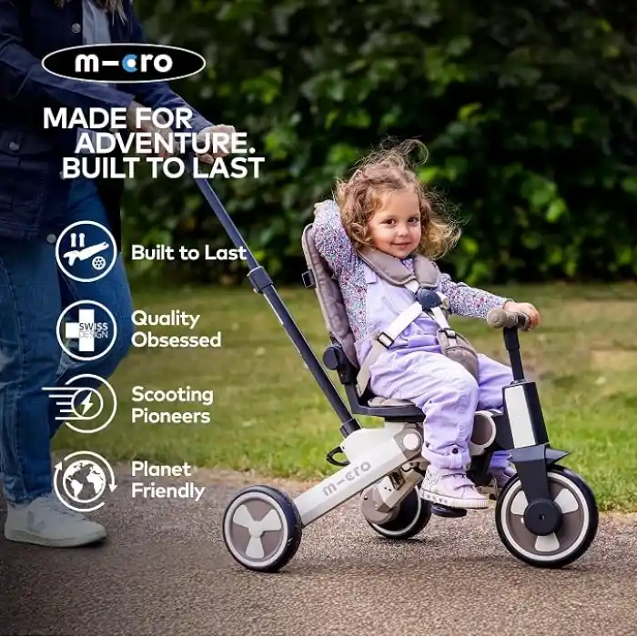 Micro 4in1 Katlanabilir Bisiklet Matcha, 6 Aydan 6 Yaşa Kadar, 360° Dönebilen Koltuk, Ebeveyn Kontrol, Akıllı Kilitleme Freni ve Yıkama Koltuğu