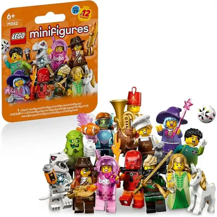 LEGO Minifigures Seri 29 71052-6 Yaş ve Üzeri Kız ve Erkek Çocuklar için Aksesuarlarıyla Birlikte Gelen 12 Karakterden 1ini İçeren Yaratıcı Oyuncak Yapım Seti, Sürpriz Hediye Fikri (8 Parça)