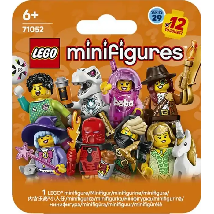 LEGO Minifigures Seri 29 71052-6 Yaş ve Üzeri Kız ve Erkek Çocuklar için Aksesuarlarıyla Birlikte Gelen 12 Karakterden 1ini İçeren Yaratıcı Oyuncak Yapım Seti, Sürpriz Hediye Fikri (8 Parça)