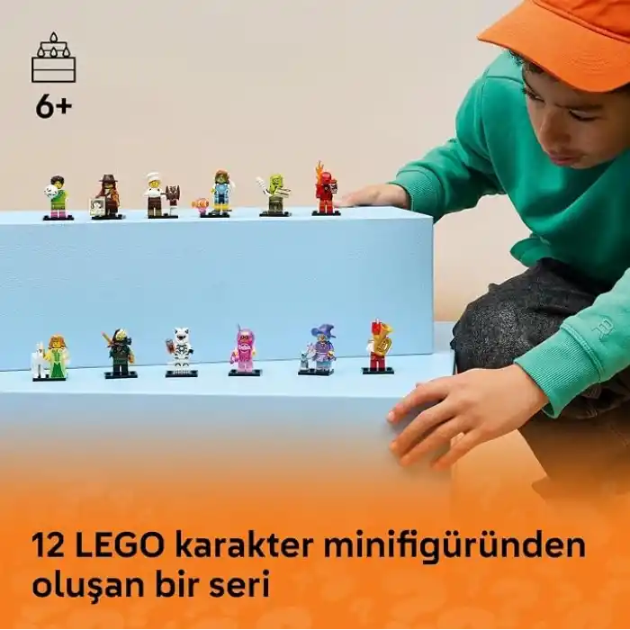 LEGO Minifigures Seri 29 71052-6 Yaş ve Üzeri Kız ve Erkek Çocuklar için Aksesuarlarıyla Birlikte Gelen 12 Karakterden 1ini İçeren Yaratıcı Oyuncak Yapım Seti, Sürpriz Hediye Fikri (8 Parça)