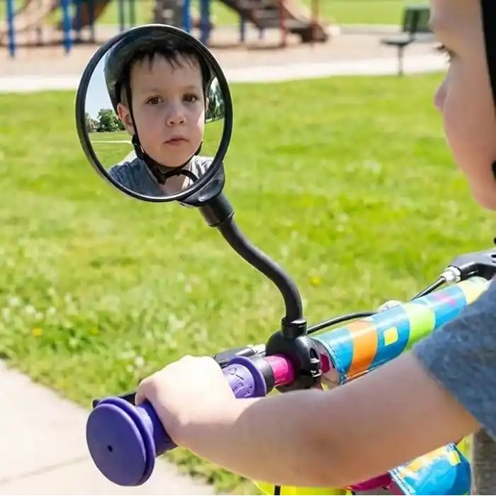 360 Ayarlanabilir Bisiklet Scooter Dikiz Aynası, Geniş Açılı Dışbükey Gidon Aynası, Dönebilen Güvenli Sürüş Aksesuarı - 1 ADET