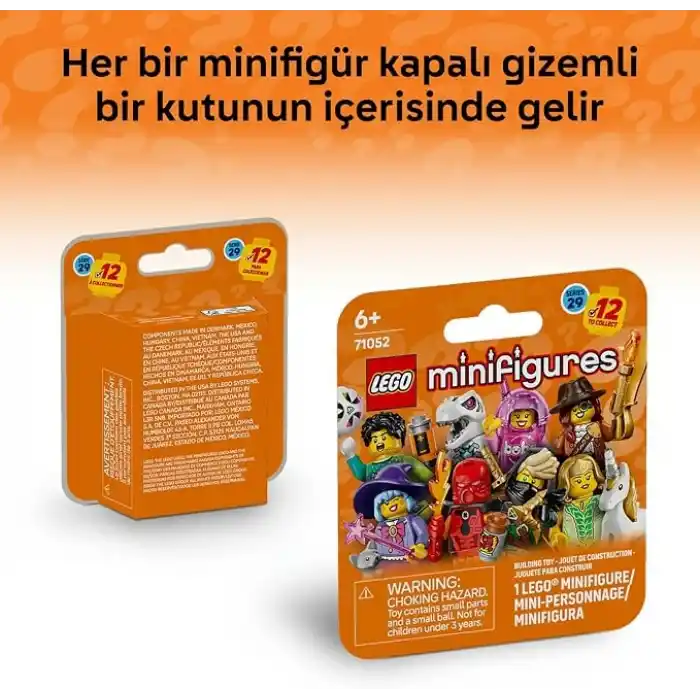 LEGO Minifigures Seri 29 71052-6 Yaş ve Üzeri Kız ve Erkek Çocuklar için Aksesuarlarıyla Birlikte Gelen 12 Karakterden 1ini İçeren Yaratıcı Oyuncak Yapım Seti, Sürpriz Hediye Fikri (8 Parça)