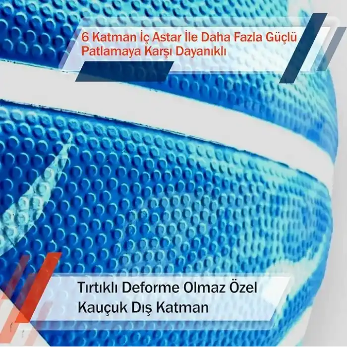 CBA Pro Basketbol Topu İç ve Dış Mekan Saha için Kaymaz Kauçuk Basket Top No: 5 (Pompa Hediyeli)