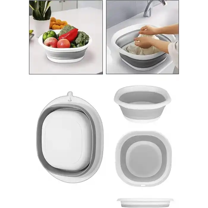 Orret Home Katlanabilir Silikon Badya,Akordiyon Plastik Leğen,Katlanabilir Leğen (25X25)