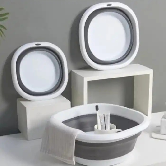 Orret Home Katlanabilir Silikon Badya,Akordiyon Plastik Leğen,Katlanabilir Leğen (25X25)