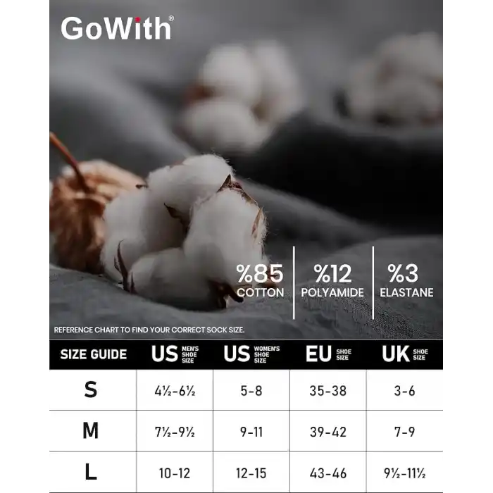 GoWith 6lı-12li Premium Penye Pamuk Sade Desensiz Esnek Ayak Bileği Boyu Aktivite Koşu Yürüyüş Egzersiz Spor Çorap Erkek Kadın Patik 3009