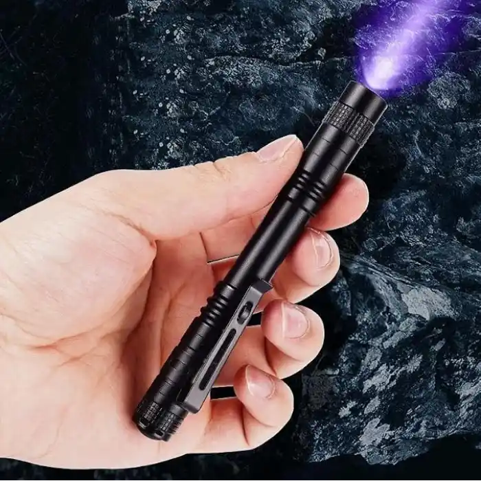 Valkyrie 395nm Ultraviyole UV Kalem El Feneri - Alüminyum Darbeye Suya Dayanıklı Cep Feneri Klipsli Kalem Fener Blacklight