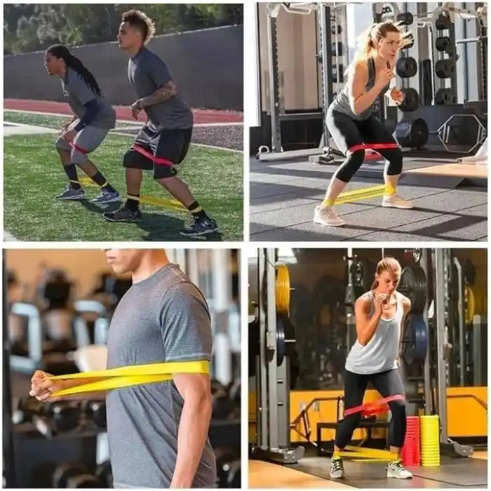 5li Pilates Direnç Bandı Seti – Hafiften Serte 5 Direnç Seviyesi, Silikon Egzersiz ve Fitness Bandı, Evde Spor, Yoga, Pilates ve Fizik Tedavi İçin