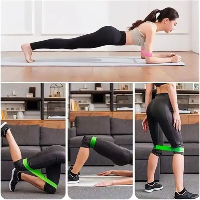 5li Pilates Direnç Bandı Seti – Hafiften Serte 5 Direnç Seviyesi, Silikon Egzersiz ve Fitness Bandı, Evde Spor, Yoga, Pilates ve Fizik Tedavi İçin