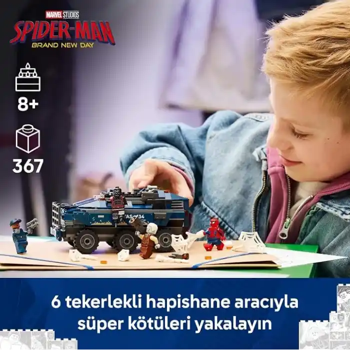 LEGO Marvel Örümcek Adam Hapishane Nakliye Aracı Takibi 76349