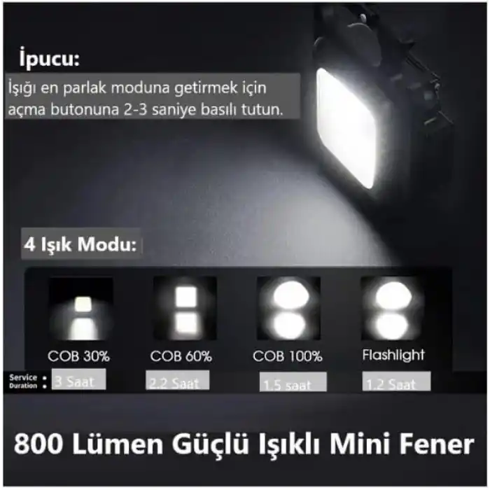 UNİCHROME 3 Adet Led Anahtarlıklı Metal Kasa El Feneri Şişe Açacağı Usb’li Şarj Edilebilir Cep Boy Cob 800Mah