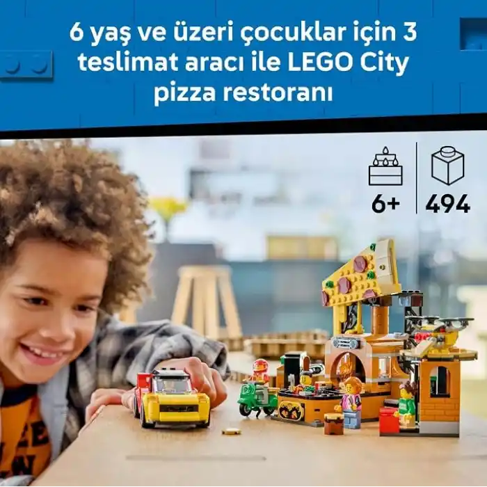 LEGO City Araçlarla Pizza Dağıtım Deneyimi 60496