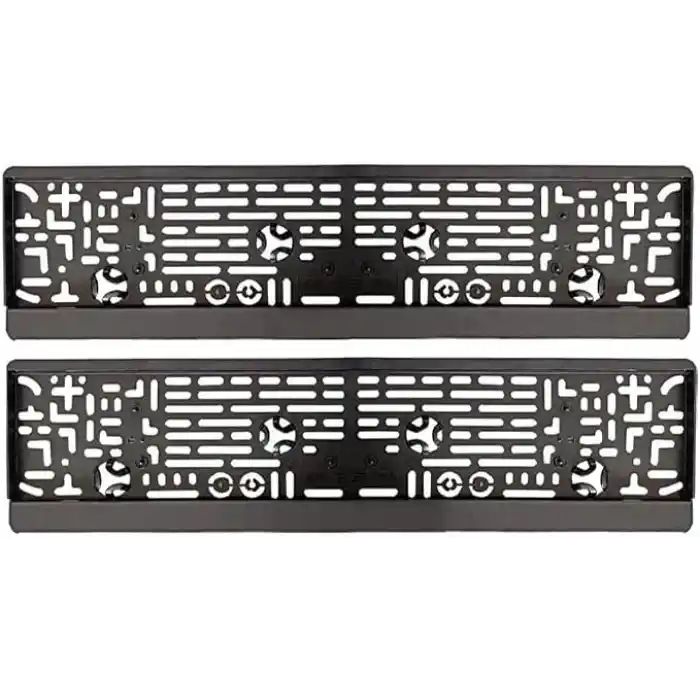 AEE® Çıtçıtlı Plakalık 2’li Set – Takmatik Oto Plaka Tutucu, Standart Araç Plaka Çerçevesi (Siyah)