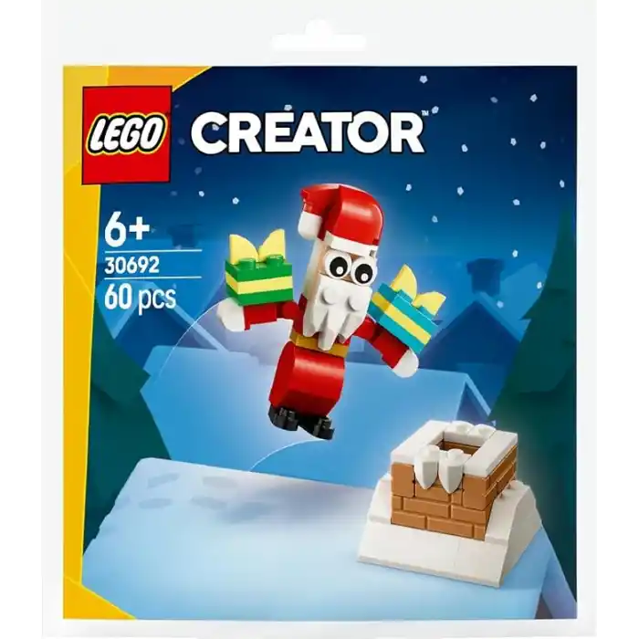 LEGO Creator Noel Baba ile Baca Eğlencesi 30692 – 6 Yaş ve Üzeri Erkek ve Kız Çocuklar için Hayal Gücünü Geliştiren Oyuncak Yapım Seti, Yeni Yıl Temalı Doğum Günü Hediye Fikri (60 Parça)